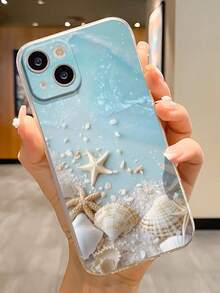 1pc Fashionable Ocean Element, Seashell Printed, Perforated, Transparent, Colorful, Thickened, Shockproof Phone Case Compatible With Iphone 16/11/16pro/16plus/16promax/16e/15Promax/13/14/12/XS/XR/7G/8P, Galaxy 11/12Pro/12/12X/13Pro/14Pro/15Pro, 10/9/Note9/12c/Note11pro/Note8Pro Waterproof Anti-Fall Scratch Resistant,International Version, Not The Domestic Version - Multicolor - View 2