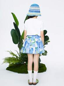 Annil Summer Children's Clothing: A Woven Printed Skirt For Girls And Adults