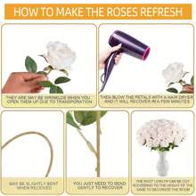 1/3 pièces Fleurs artificielles roses rouges, fleurs en plastique pour la décoration de la maison, de l'hôtel, du bureau, du mariage, de la fête et du jardin