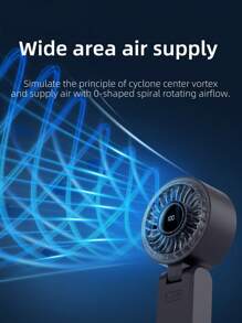 Nouveau ventilateur de refroidissement à affichage numérique - Ventilateur portable/de bureau/de cou 3 en 1, 100 vitesses de vent, batterie 1200mAh, débit d'air à grand angle, protection multi-AI, convient pour une utilisation extérieure/intérieure/étudiante