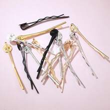 20 pièces d'épingles à cheveux, supports d'épingles à cheveux de 7 mm de diamètre intérieur, cabochons, plateaux plats de 45 mm de longueur pour la réalisation de bijoux avec épingles à cheveux