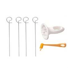 6 pièces/set Coupe-spirale pour pommes de terre multifonction, coupe-légumes manuel en acier inoxydable de type tornado, convient pour le barbecue, outil de cuisine