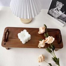 Rosewood Dessert Display Stand, Kitchen Countertop Spice Rack & Removable Wooden Serving Board For Home Decor, Ideal For Sushi & Appetizer Display - Brown - View 2