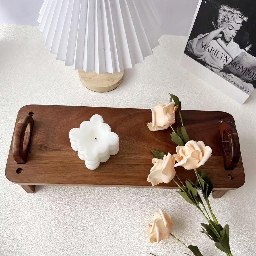 Rosewood Dessert Display Stand, Kitchen Countertop Spice Rack & Removable Wooden Serving Board For Home Decor, Ideal For Sushi & Appetizer Display