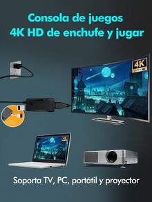 Consola de videojuegos,WTECH Consola de juegos retro con un par de controladores inalámbricos de 2,4 G con 2 mandos AK-73,memoria grande de 64 G, más de 20 000 juegos para elegir, salida 4K HD a TV, juego de juguetes navideños - Negro - Ver 11