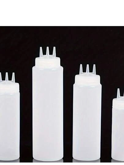 1/3件套三孔挤压瓶（用于酱汁和沙拉）、挤压酱汁瓶、多用途调味品分配器、厨房用油醋瓶、调味瓶、尖嘴塑料瓶、厨房用具、厨房用品、厨房用品