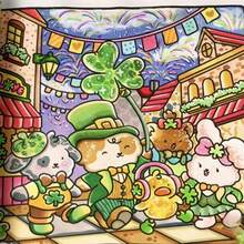 【减压涂色本】春日瞬间治愈放松 24页绘画涂色本 | 零基础描摹+减压涂鸦，成人青少年适用涂色本，简约大方的放松设计，可爱的动物角色缓解压力，加厚不透明，- 返校、父亲节、儿童节礼物，图案精美线条清晰，绘本（建议搭配绘画板使用）