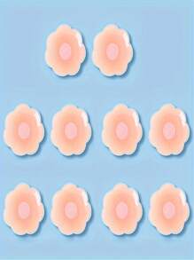 Set de 10 pétalos de sujetador de silicona antirroces, cubierta invisible y a prueba de agua para pezones, súper delgada y sin costuras