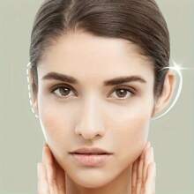 5 folhas/30 peças de adesivos invisíveis para lóbulos de orelha - adesivos de silicone em formato de orelha para dramatização e modelagem facial, adesivos corretivos verticais transparentes para homens e mulheres