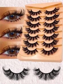 Asiteo 28 Pairs Fluffy Cat Eye False Eyelashes, Faux Mink Lashes, Extended Winged Eyelashes, Natural Lengthening Lash Extensions - 眼尾拉長款 - 查看 2