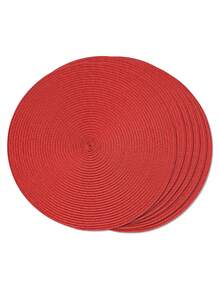 1/4/6 Pcs 15 Inch Round Woven PP Placemats, Washable Non-Slip Heat Resistant, Suitable For Home Dining Table Decor, Holiday Party, Wedding, Outdoor - Multicolor - View 20