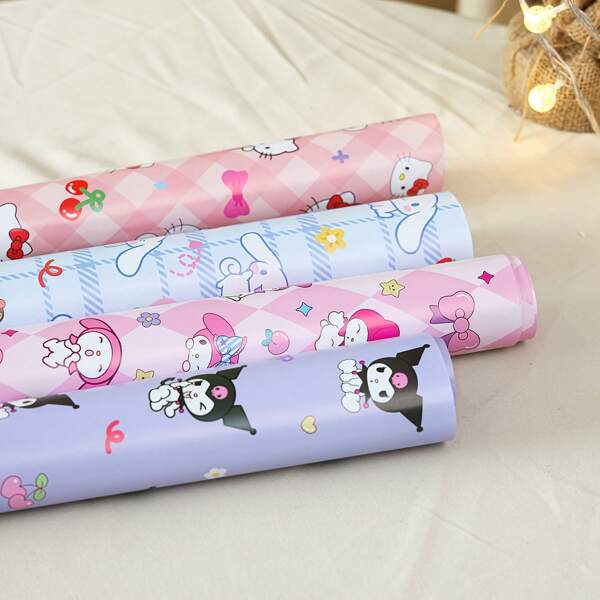 Sanrio Sanrio Katie Black Milk Gift Wrap Paper, Size17.9in*27.6in, Cartoon Pattern Paper, Suitable For Holiday Gifts And Christmas Party Decorations