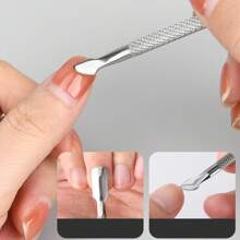 2pcs Stainless Steel Cuticle Nipper And Cuticle Pusher Manicure Set Tools