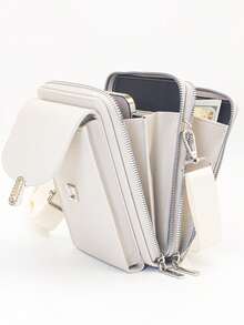 新款斜挎包，多功能大容量双拉链手机钱包，时尚简约又不失精致柔软，适合休闲、度假和约会等场合。