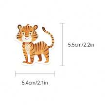 50pcs Cute Animal Stickers, Watercolor Animal Stickers, Zoo Stickers, Beautiful Stickers, Stationery Stickers, Waterproof Vinyl Stickers, Suitable For Water Bottles, Computers, Laptops, Phones, Luggage, Notebooks, Refrigerators, Etc. - Multicolor - View 4