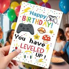 1 pezzo Divertente carta di compleanno a tema videogiochi per vacanze: auguri sinceri di buon compleanno al tuo gamer - un regalo di compleanno meraviglioso e unico adatto per famiglia e amici, forniture scolastiche, ritorno a scuola
