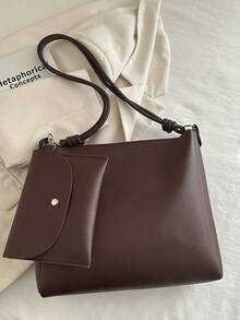 Bolso tipo tote de piel de poliuretano con diseño minimalista y elegante, con un toque de diseño exclusivo y de alta gama