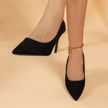 Elegant Plain All-Match Versatile Pumps, Women 2025 Spring/Summer New Sexy High Heel Pointed Toe Suede Bridesmaid Shoes