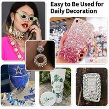 500 buah Stiker Rhinestone Mutiara Imitasi Emas 6mm untuk Dekorasi Ponsel, Kamera, Gelas, Cermin, Sepatu, Kotak Kosmetik - Emas - View 5