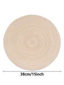 1 peça/4 peças/6 peças Jogo Americano Redondo Trançado de 15 Polegadas, Opções Multicoloridas, Tapete de Mesa Lavável, Antiderrapante e Resistente ao Calor, Adequado para Jantar em Casa, Festa de Feriado, Restaurante, Cozinha, Estilo Fazenda, Decoração de Festa de Natal e Ano Novo - Multicolorido - Visão 3