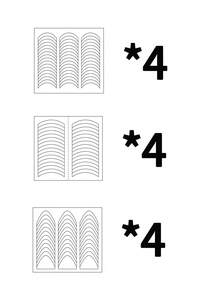 12 Sheets 456 French Manicure Art Stickers, 3 Designs Self-Adhesive Nail Tips DIY Decoration Templates Tool Guide (3 Moon Shape Designs, 12 Sheets)