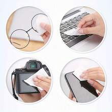 10/50/100片装眼镜清洁湿巾，一次性镜片清洁布，适用于眼镜、智能手机、电脑、相机和其他玻璃表面，便携包装，适合居家和旅行使用。