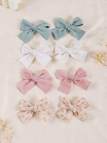 8pcs Bow Hairclips Set, Full Head Coverage, Skin-Friendly, Suitable For Daily Wear, Party, Travel - Multicolor - View 14