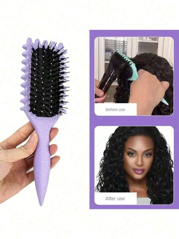 New Curling Brush, 2025 Latest Wild Boar Mane Styling Brush, Curling Brush, Suitable For All Styles And All Women's Curling Hair Boy Valentine Heart Women Valentine T Shirtsvalentine Hearts Decoration Knitted Sweater,Ergonomic Hair Comb, Four Seasons Practical, ABS Material, Basic Style, Basic Function, Wet/Dry Hair Comb And Makeup Comb