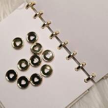 Plated Heart Mushroom Hole Loose-Leaf Binding Buttons, Mushroom Hole Snap Buttons Can Add/Remove Pages, Planner Disc Clips,Back To School,School Supplies - Love Buttons - View 5