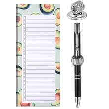 3 Stück / 2 Packungen magnetische Einkaufszettel Blöcke & 1 magnetischer Stifthalter (50 Blatt/Packung) abreißbare magnetische Einkaufsliste, magnetisches Notizbuch, magnetischer Stifthalter für Kühlschrank, Schulmaterial, Schulanfang - Verschiedenfarbig - Übersicht 12