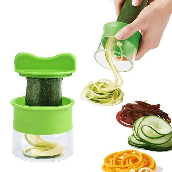 1 st. Handheld Spiralizer Groente Fruit Slicer Verstelbare Spiraal Rasp Cutter Salade Gereedschap Roterende Rasp Keukenartikelen Draai de Wortel en Komkommer Schil en Snijmachine