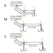 4pcs/Set Treble Hook Fishing Hooks Rig