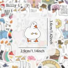1 Set Of 60pcs Cute Cartoon Silly Goose Stickers, Adorable Animal Stickers For Phone Case, Desktop, And Wall Decor
