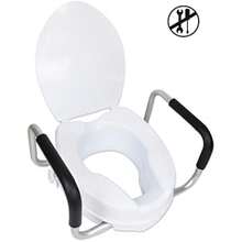 Raised Toilet Seat With Handles 4 Inch Riser For Elderly Disabled Adults With Lid - White - View 6