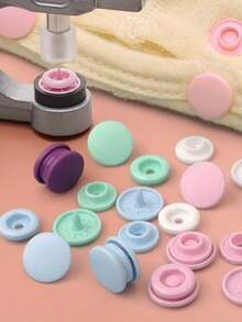 12毫米/0.47英寸圆形塑料按扣，适用于服装、尿布、DIY工艺品 - 彩色 - 查看 7