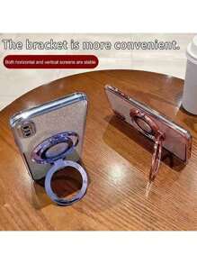 Magnetic TPU Flash Powder Gradient Ring Holder Phone Case Is Suitable For Compatible With Samsung S21 S22 S23 S24 S25 A14 A15 A16 A52 A53 A54 A25 A35 A55