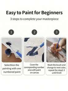 1 套黑白女性肖像 DIY 数字油画套装，生日礼物，拼图，无需绘画技巧，可作为墙壁艺术完成 - 黑與白 - 查看 4