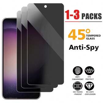 1-3件装 防窥隐私钢化玻璃膜 适用于 Vivo Y04 Y17S Y36 Y27 Y16 Y35 Y18 Y19S Y30 Y50 Y12A Y20 Y20i Y95 Y93 Y91C Y51 Y31 Y15A Y15S Y17 Y15 Y12 Y11 S1 Y01 Y02 Y03 Y02T Y21 Y33S Y21 Y76 Y76S V27E V29E Y28 Y38 V20 V21 Y29 V50 Y1S V15 V17 Y50 屏幕膜