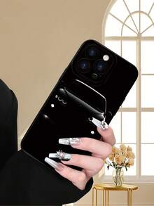 1 pièce Étui de protection intégrale compatible avec 16/15/14/13/12/11/Pro/ProMax/X/XR/XS/XSMAX/7/8/PLUS et modèles. Motif 2D imprimé de voiture noire cool et , de style sophistiqué et créatif haut de gamme. Convient pour offrir à des aînés, amis, famille, couples, pour un anniversaire, les fêtes. Étui doux mat noir, résistant à l'eau, aux chocs et aux rayures. - Noir - Voir 4