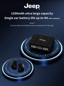 JEEP EW130 Fones de ouvido sem fio com clipe de ouvido e controle por toque para chamadas HD com microfone Fones de ouvido esportivos