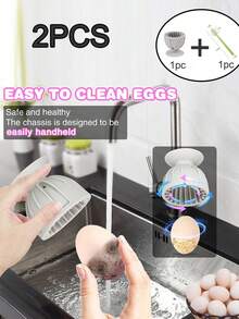 1set Silicone Egg Cleaner, Egg Scrubber, Reusable Egg Cleaning Washer For Fresh Eggs, Farm Fresh Eggs Cleaning Brush, Multifunctional Practical Vegetable And Fruit Scrubber Tools,For Backyard Chickens, Homesteaders & Egg Collectors - Multicolor - View 6