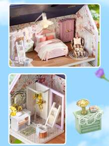 CUTE ROOM 1 Kit de construcción de modelos, casa en miniatura DIY para ensamblar, mini decoración 3D, adecuado para el hogar, decoración de dormitorio, muebles, manualidades de madera, regalos de Navidad, Pascua, San Valentín y Año Nuevo