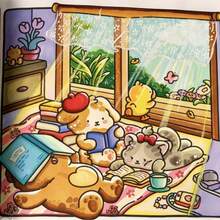 【减压涂色本】春日瞬间治愈放松 24页绘画涂色本 | 零基础描摹+减压涂鸦，成人青少年适用涂色本，简约大方的放松设计，可爱的动物角色缓解压力，加厚不透明，- 返校、父亲节、儿童节礼物，图案精美线条清晰，绘本（建议搭配绘画板使用）