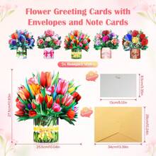 1pc 13-Inch Paper Flower Bouquet Greeting Card With Blank Note Card And Envelope, Ideal Gift For Celebrating Love, Birthday, Anniversary, Special Occasions, Valentine's Day,Back To School,School Supplies
