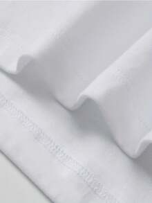 Fashion new men's breathable short-sleeve T-shirt for summer, high-quality round neck  printed sports top' + White T-shirt with black and red logo. Suitable for both sports and everyday casual wear. - Blanco - Ver 7