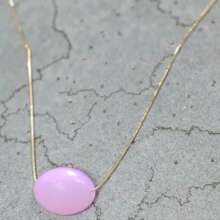 Zhenwei xina Beach Getaway Essential: Natural 'Energy Stone' Layered Necklace Brass Chain Six Color Fashion Jewelry Women For Your Summer Mother's Day Gifts Women