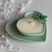 2 件树脂铸造模具套装，心形 DIY 托盘硅胶模具，石膏蜡烛容器模具，适用于手工家居装饰工艺品