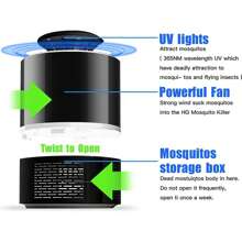 1 Peça Eliminador de Insetos para Uso Interno, Eliminador de Mosquitos USB para Uso Interno, Lâmpada de Luz UV Mata Mosquitos, Atrai Mosquitos Voadores, Insetos, Eliminador de Mosquitos para Casa, Escritório, Quarto, Cozinha