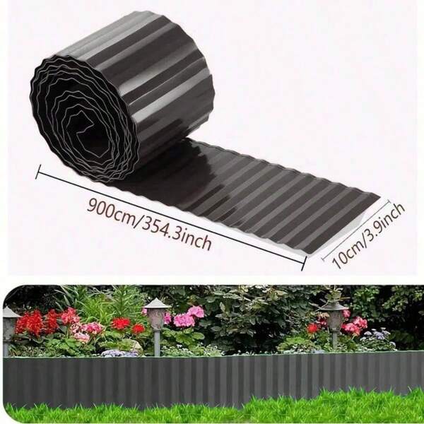 1 rolo de cerca de plástico verde para gramado, barreira flexível para gramado, cerca de plástico para bordas de jardim, canteiros de flores e paisagismo externo faça você mesmo. Cerca fácil de instalar, cerca de jardim.