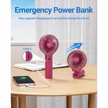Handheld Fan, Portable Fan, 5000mAh Rechargeable Battery, 6 Speed Wind, LED Display, Personal Mini Travel Fan With Backup Power, Hand Held Fan USB Foldable Electric Fan For Women Girl - Rose Red - View 5